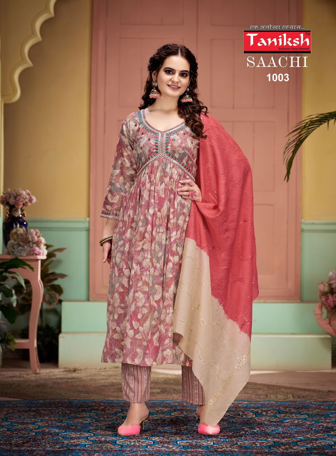 Saachi Vol 1 By Tanishk Rayon Alia Cut Readymade Suits Wholesale Market In Surat
